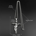 Cross Jesus Crucifix Silver Pendant Guitar Punk