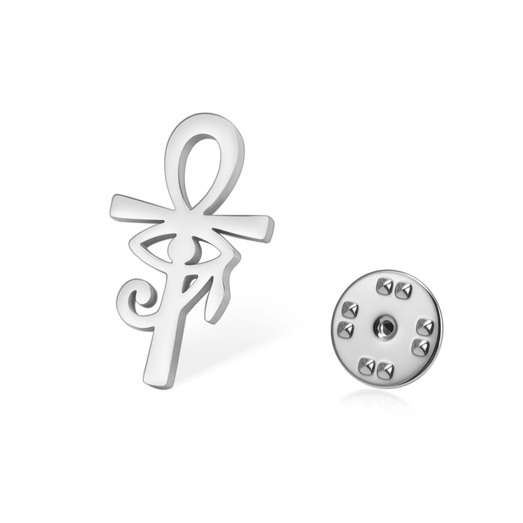 LIKGREAT Ankh Cross Brooch Eye of Horus Pin for Men Women Ancient Egyptian Gothic Occult Symbol Spiritual Amulet