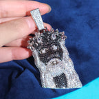 Hip Hop Iced Out Jesus Piece Pendant Personalized Black And White Mixed Color Highend Men Rapper Jewelry