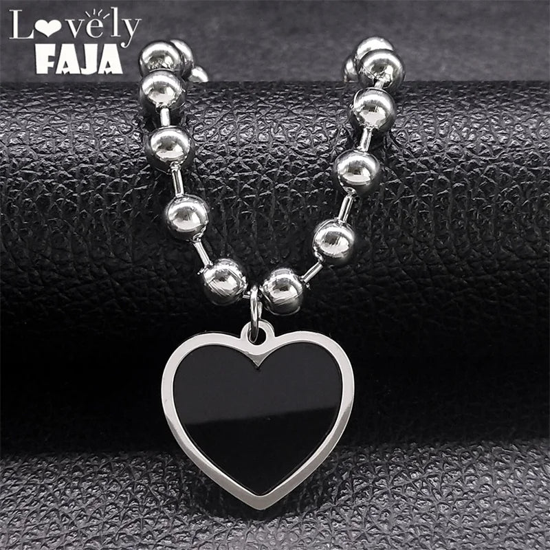 Gothic Heart Steel Pendant Punk Egirl Korean Kpop