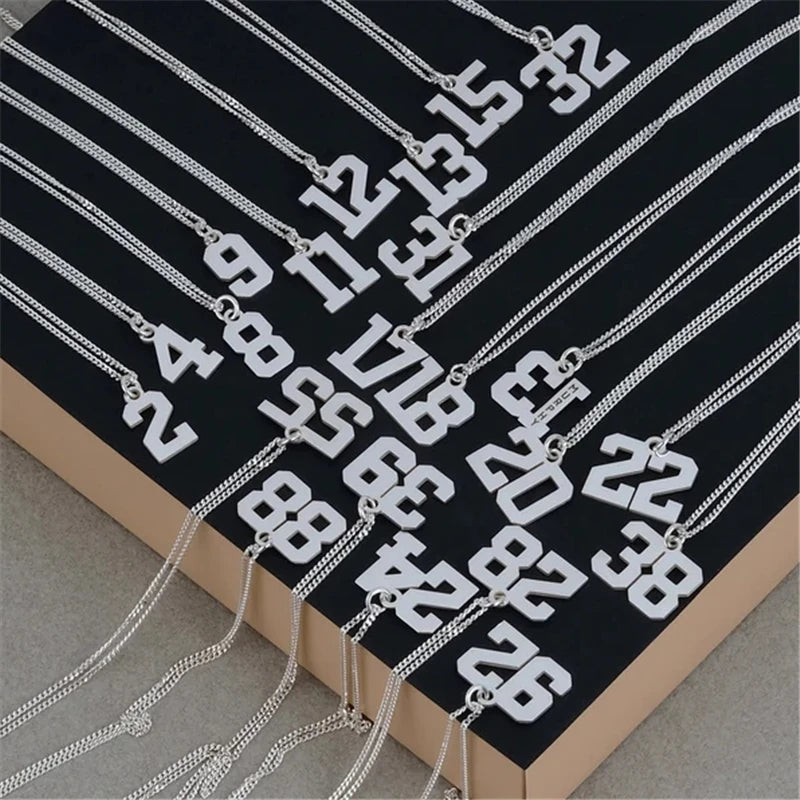 custom Any number Necklaces Hip Hop Basketball Number Legend 23 Necklaces Jewelry For Men Stainless Steel Gold Chain
