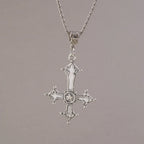 Aihua Gothic Steampunk Inverted Cross Necklace for Women Men Popcorn Chain Personality Hip Hop Punk Crucifix Necklace Jewelry