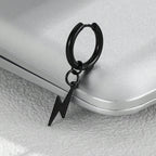 Lightning Hoop Earrings for Women and Men — Stainless Steel