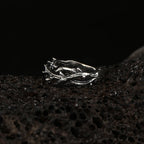 2024 Handsome New Retro Simple New Punk Hip-hop Skull Personality Men's Open Ring Robot Ghost Head Jewelry Wholesale