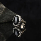 Oval Filigree Ring — Silver-Tone Vintage Open Band