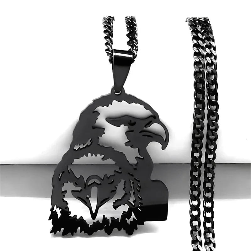 Goth Full Moon Wolf Head Pendant Necklace Women Men Black Color Forest Tree Hollow Animal Necklaces Jewelry Party Gifts