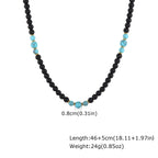 Retro Natural Stone Beads Necklace Tiger Eye Stone Stainless Steel Collar Necklace for Men Boho Trendy Jewelry Gifts