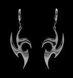 Silver Starlight Flame Dangle Earrings — Stainless Steel
