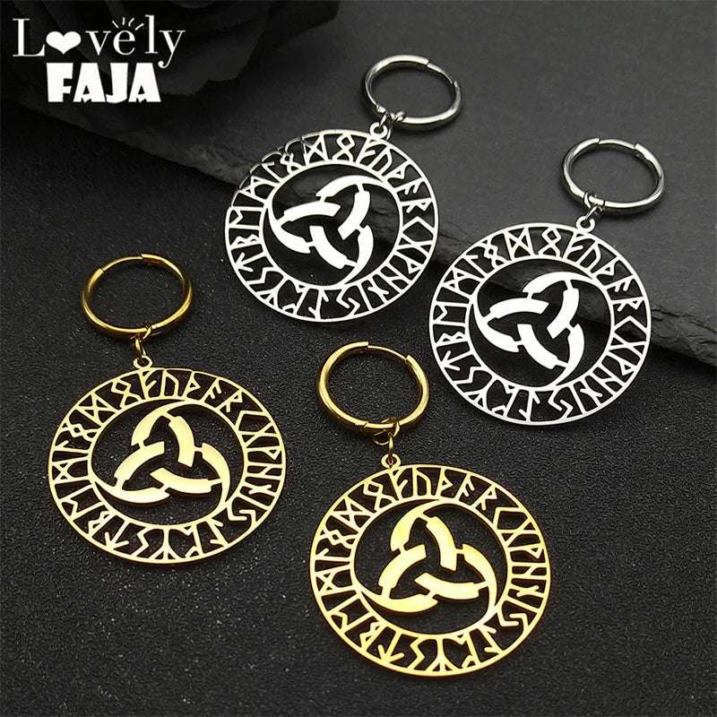 Celtic Knot Steel Pendant Viking Rune Triquetra
