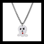 Skeleton Ghost Pendant Necklace — Stainless