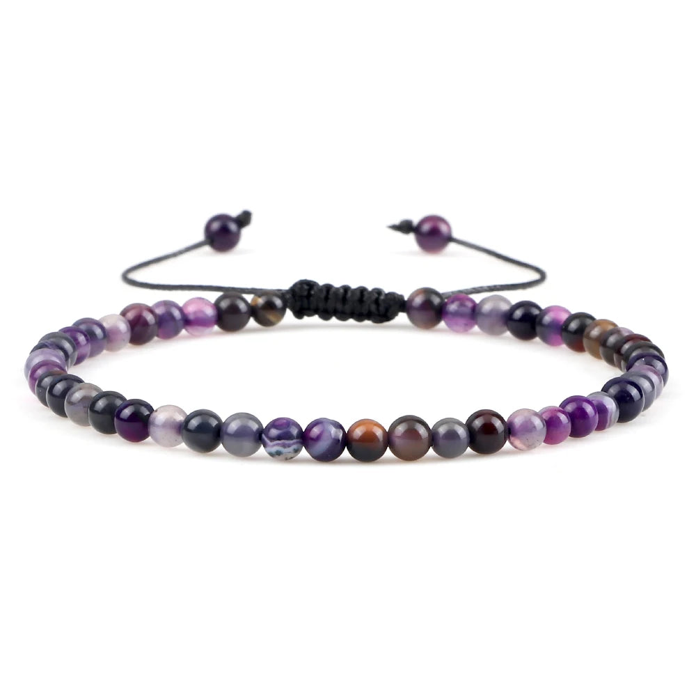 Natural Tiger Eye Stone Braided Beaded Bracelet, Adjustable