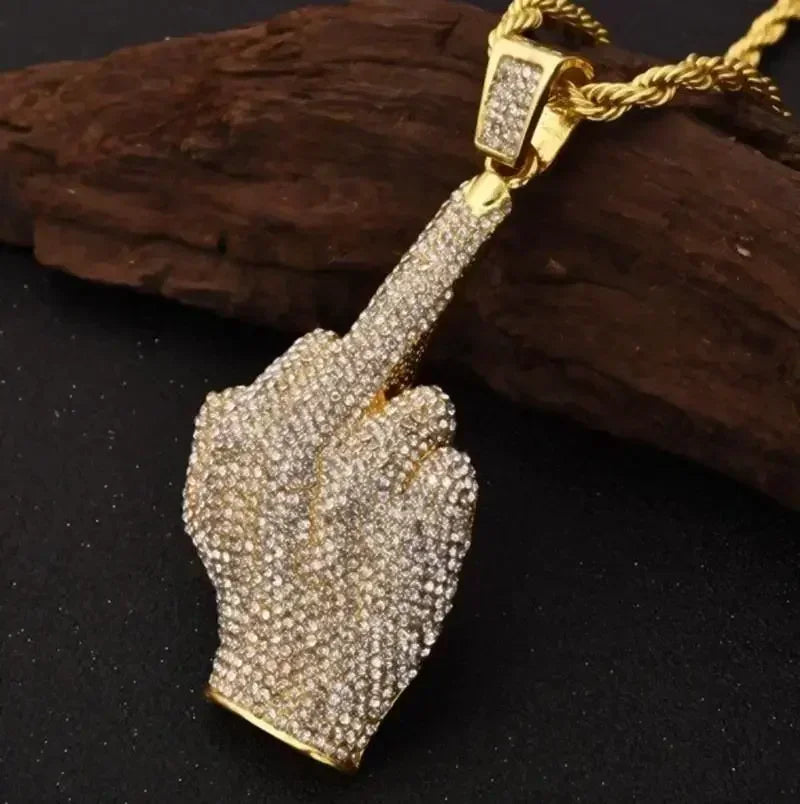 Bling Iced Out Savage Pendant Cubic Zirconia Letter Necklace for Men Women Hip Hop Rock Rap Party Jewelry