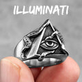 Freemason Illuminati Triangle Ring — Stainless Steel