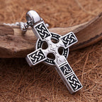 Fashion Vintage Stainless Steel Cross Pendant Necklace For Men Nordic Viking Celtic Knot Necklaces Amulet Jewelry Gift