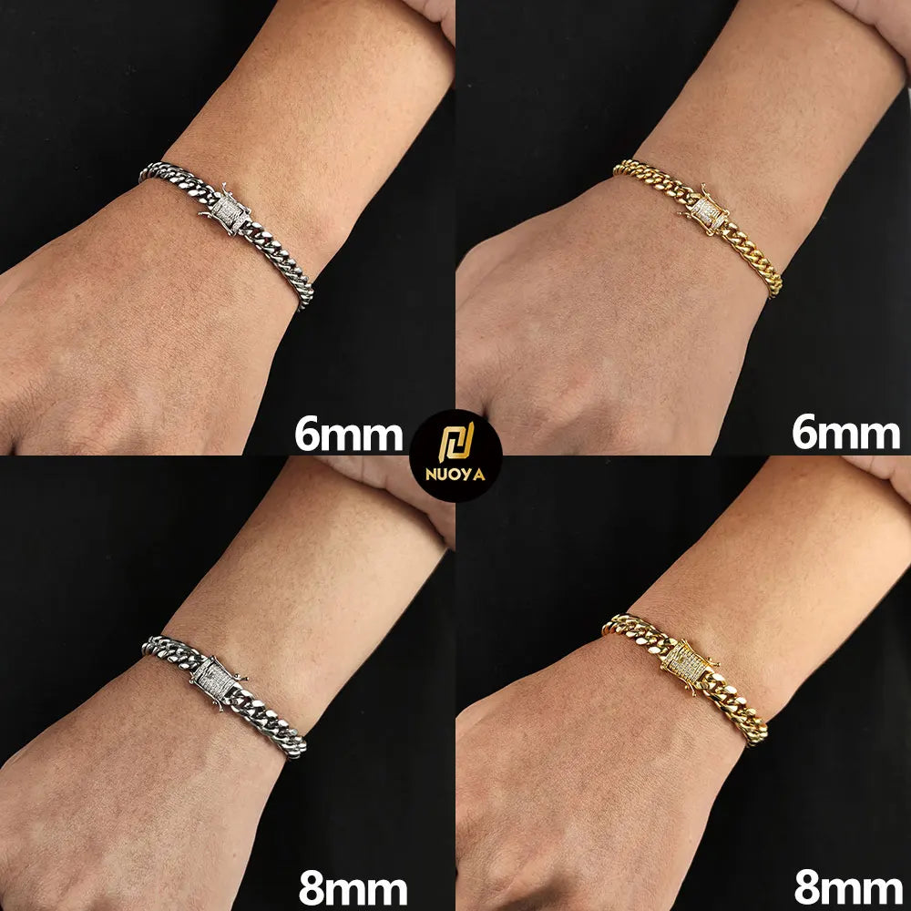 Iced Out Cuban Bracelet Stainless Steel Miami