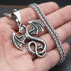 Flying Dragon Steel Pendant Punk Vintage Pterosaur
