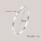 Iced Crystal Cuff Bangle Bracelet — Steel