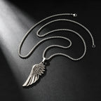Retro Angel Wings Pendant Necklace — Stainless Steel