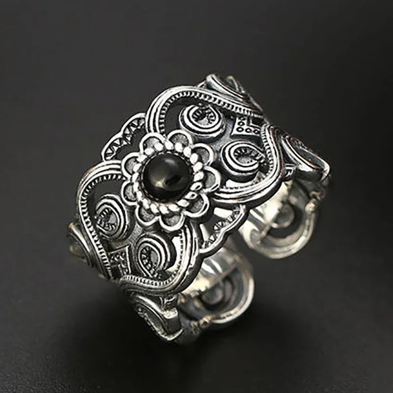 Tool Wrench Open Ring Silver Plated Adjustable Ring Men Motorcycle Bike Riding Hip Hop Rock Trend Jewelry