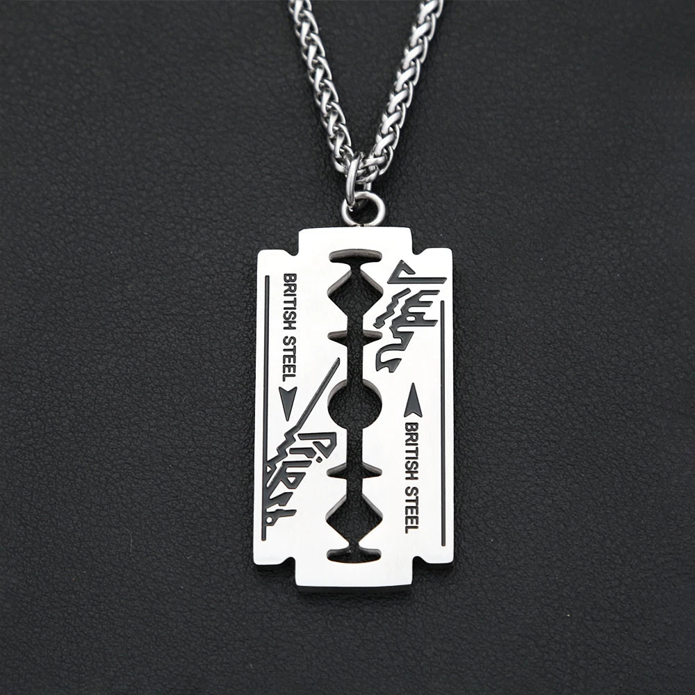 Steel Pendant Punk Music Band Judas Priest Razor