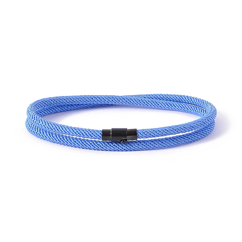 New Minimalist Men's Rope Bracelet Double Layer Survival Bracelet Accessories Boyfriend Gift Magnet Buckle Men's