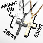 Cross Gemstone Pendant — Stainless Steel