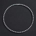 4/5mm 1 Row Black White Crystal Cz Stone Tennis Chain Hip Hop Choker Necklace Bling Iced Out Rock Jewelry For Men Women 18inch