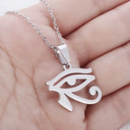 Shining Iced Out Ancient Egyptian God Eye of Horus Cross Pendant Necklace for Men and Women Hip Hop Trendy Amulet