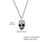 Retro Punk Stainless Steel Skull Necklace for Men,Rock Small Personality Pendant Necklace,Halloween Jewelry