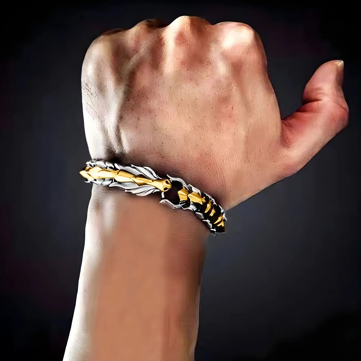 Viking Dragon Cuff Bracelet — Stainless Steel