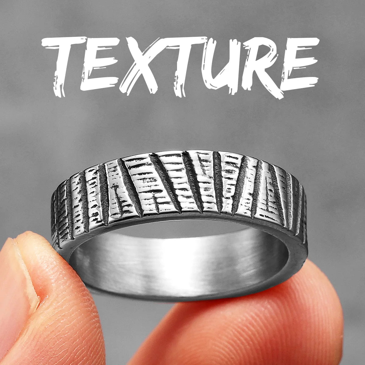 Geometry Texture Ring — Stainless Steel