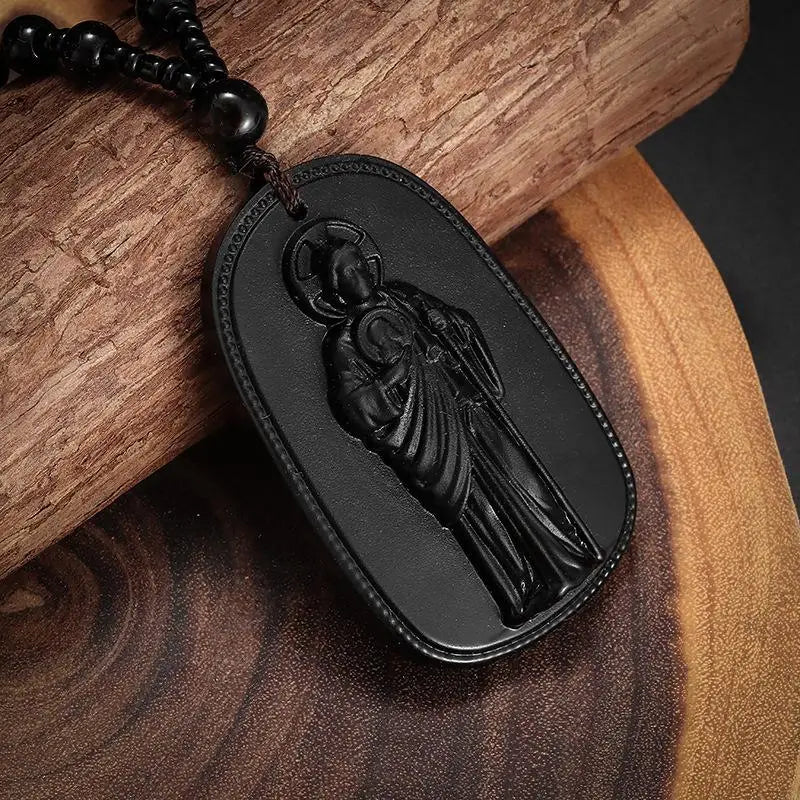 Exquisite Buddhist Imitation Jade Pendant Necklace For Men Women Religious Personality Amulet Buddha Necklace Accessories Gift
