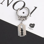 Fashion Stainless Steel Blade Earrings Vintage Razor Hollow Drop Earrings Women Men Punk Jewelry Hip Hop Street Dangle
