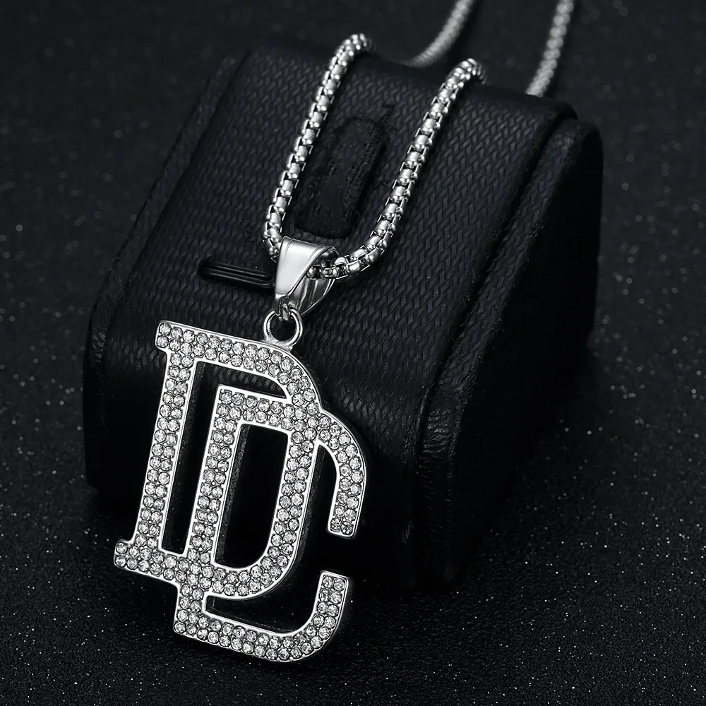 2026 New Fashion Men's Stainless Steel Zircon Dream Catcher Pendant Necklace, Hip Hop Punk Party Fashion Jewelry