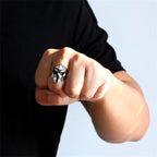 Simple Niche Retro Trend Helmet Skull Ring Personalized Open Spartan Warrior Mask Men's Ring Trend Accessories Jewelry