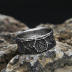 Punk Vintage Nordic Viking Rune Ring Stainless Steel Biker Amulet Ring For Men Women Unique Simple Jewelry Gift Dropshipping