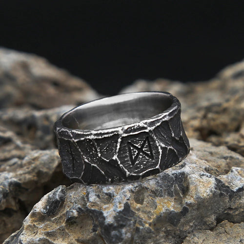 Vintage Rune Stainless Steel Ring