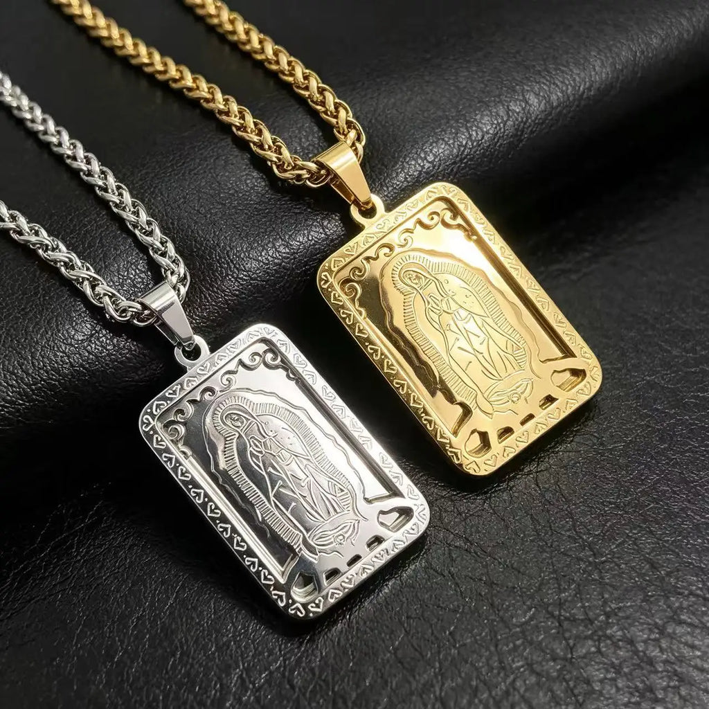 Virgin Mary Stainless Steel Pendant Necklace