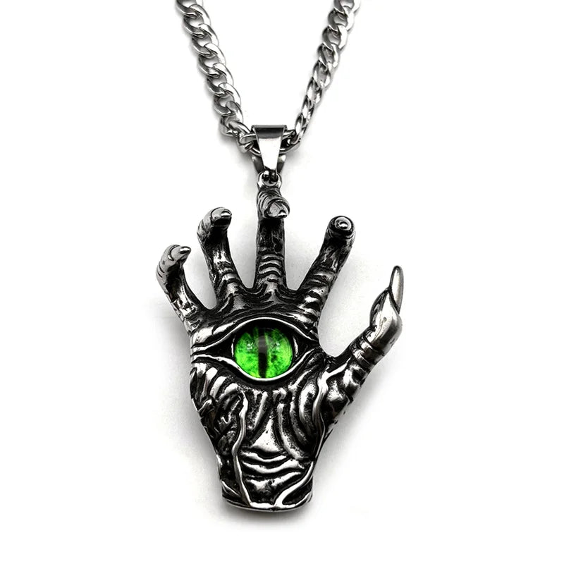 Evil Eye Steel Pendant Gothic Devil's Claws