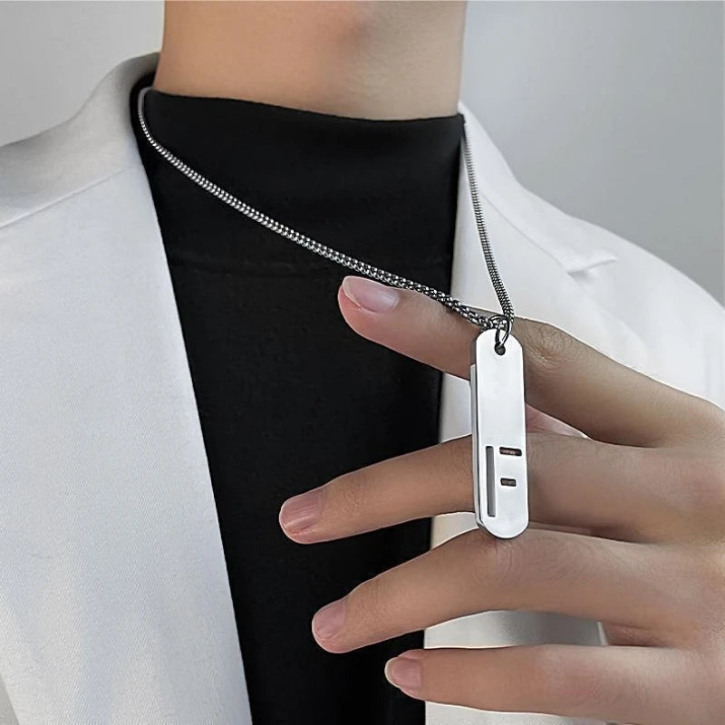 Steel Pendant Letter Rectangle Tags Initial