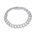 Luxury Solid Platinum PT950 Cuban Bracelet Men's Diamonds Men's Bracelet