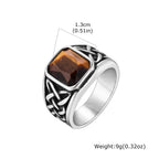 Viking Knot Natural Stone Signet Ring