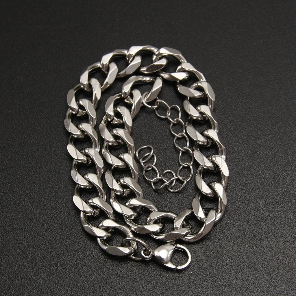 3.5-7MM Stainless Steel Chain Bracelets For Men Women Punk Curb Cuban Link Chain Bangle Fashion Party Never Fade Jewelry