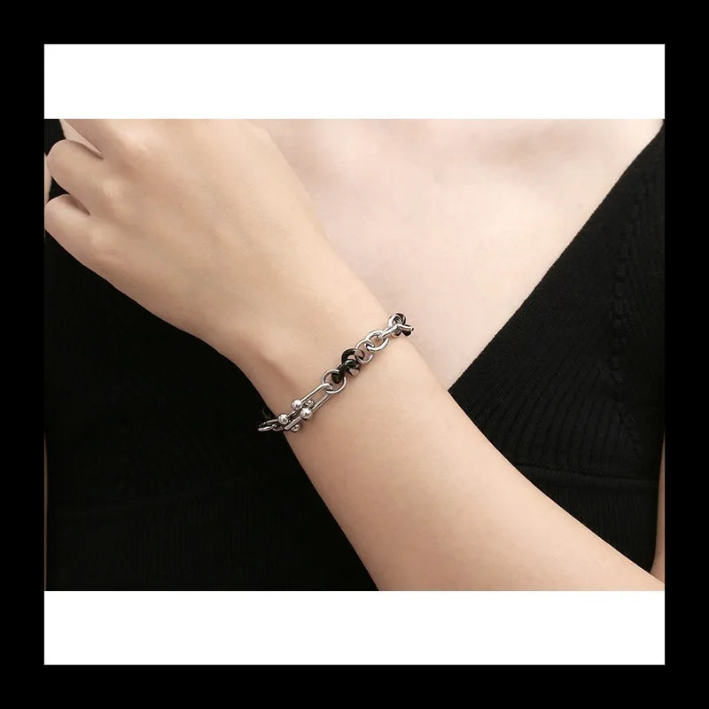 Horseshoe Buckle Bracelet — Black