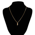 Lightning Bolt Box Chain Necklace — Stainless Steel