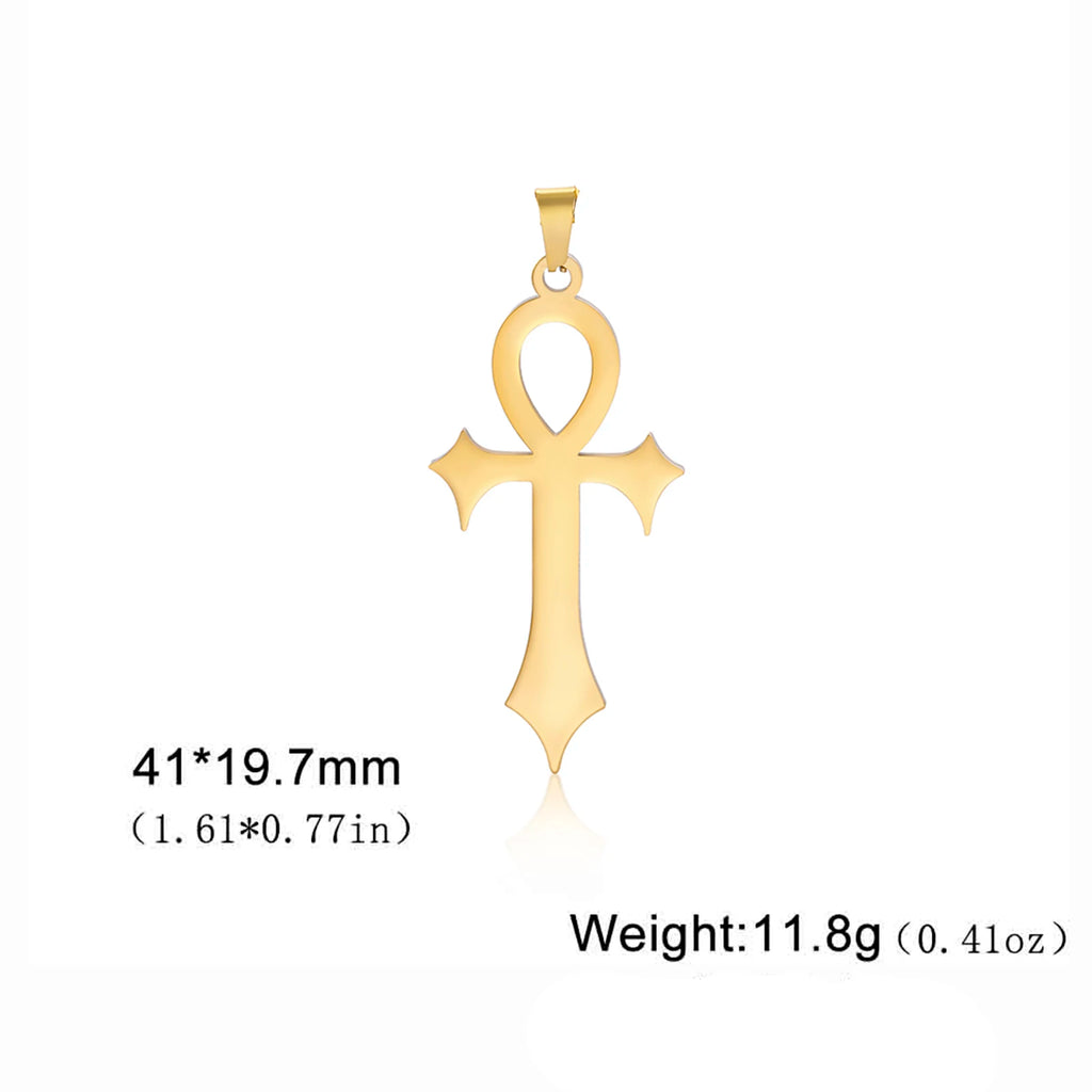 LIKGREAT Egyptian Ankh Cross Egypt Eye Pendant for Necklace Earrings Stainless Steel Eye of Horus Charms for Jewelry