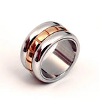 12mm Three Ring Turning Ring sliver Stainless Steel Ring Wings Of Liberty Flag Finger Rings For Men Women Jewelry Anime Fans