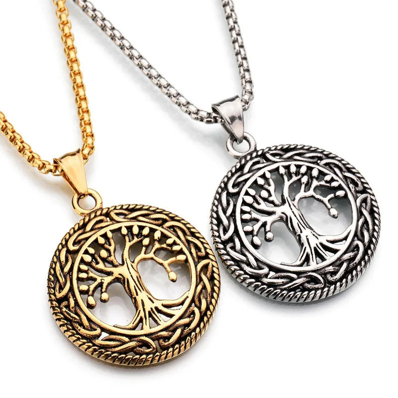 Gold Vintage Tree of Life Pendant Necklace