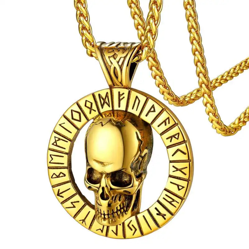 Skull Pendant Necklace — Stainless Steel Gothic