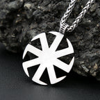 Slavic Kolovrat Sun Wheel Pendant — SS